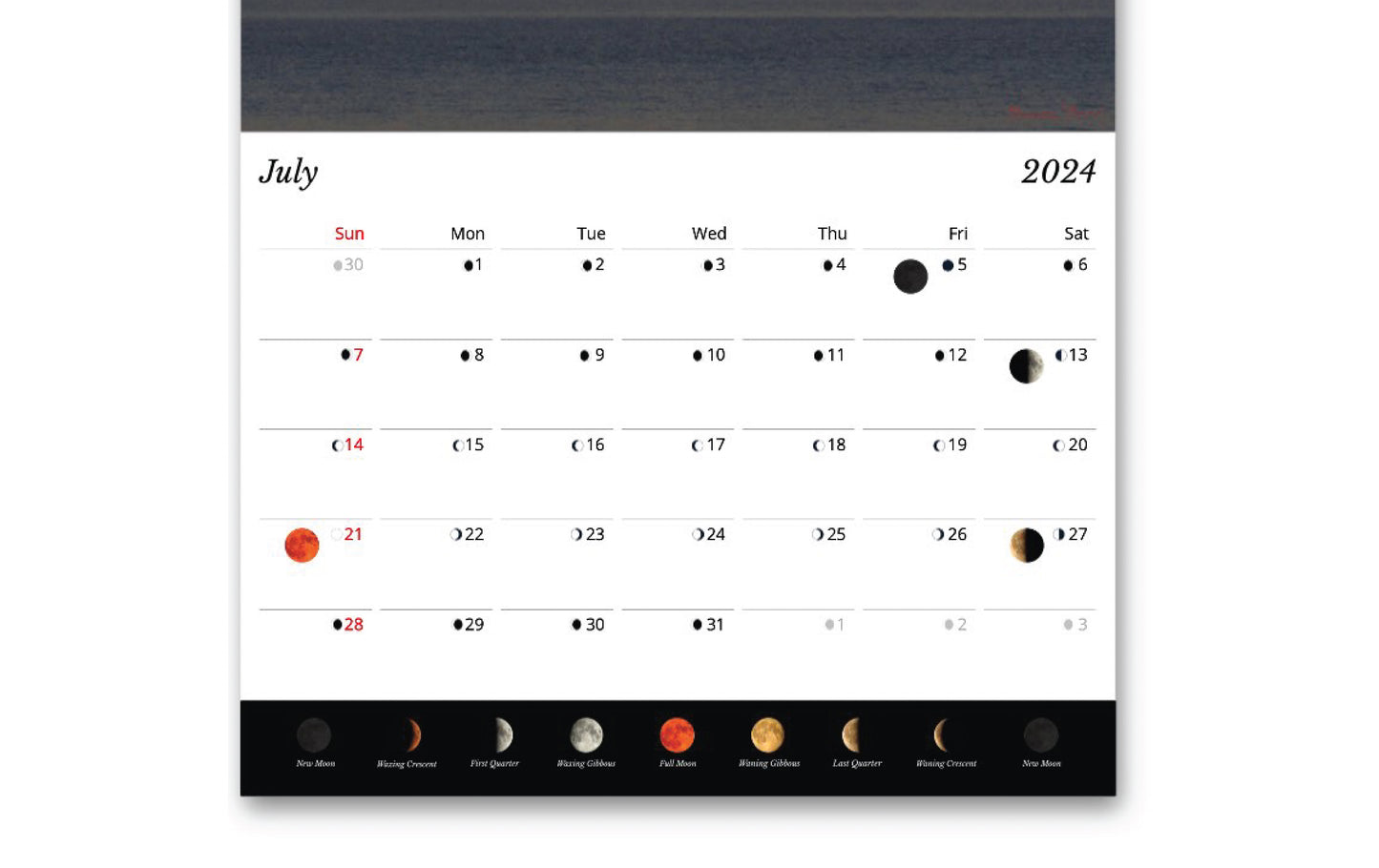 2024 Lunar Cycle Calendar @Moonwise8
